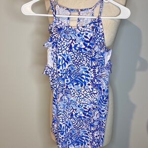 Lilly Pulitzer Vibrant Blue and White Patterned Top